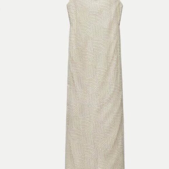 Bridal zara beaded sequence  midi dress - size m - Picture 6 of 9